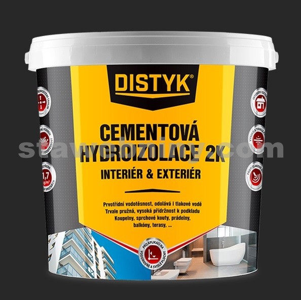 DEN BRAVEN DISTYK Cementová Hydroizolace 2K Interiér a Exteriér kbelík 7kg