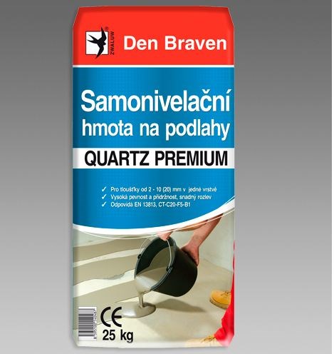 DEN BRAVEN Samonivelační hmota na podlahy QUARTZ PREMIUM S200 25kg šedá