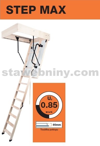 ROOFLITE - FENSTRO Půdní skládací schody STEP MAX rozměr 55/120cm