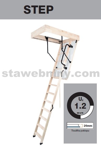ROOFLITE - FENSTRO Půdní skládací schody STEP rozměr 60/120cm