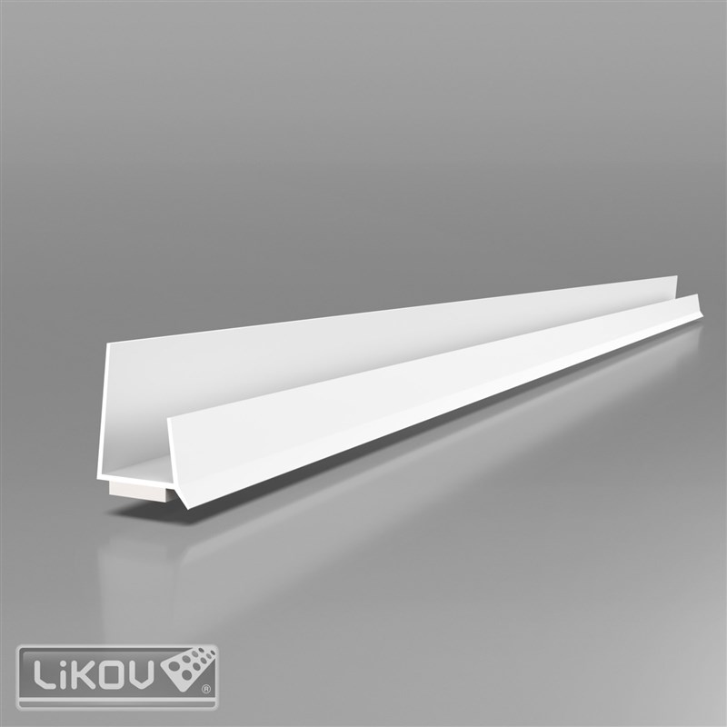 LIKOV Lišta PVC lemovací s krycí lamelou pro SDK desky G-EFL PVC š. 12,5mm, délka 2,5m