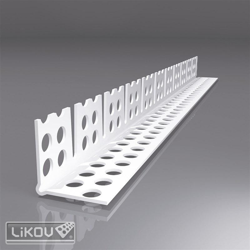 LIKOV Lišta PVC rohová klenbová děrovaná G-KL2 PVC 23,5/23,5mm, délka 3m