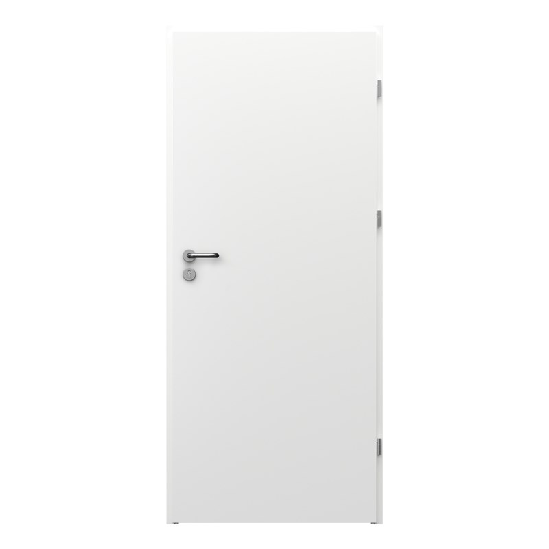 Ocelové dveře plné - Bílé š. 90cm levé