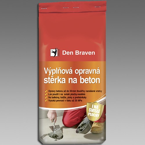 DEN BRAVEN Výplňová opravná stěrka na beton QUARTZ VÝPLŇ 5kg šedá