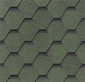 IKO klasické šindele SUPERGLASS HEX 3 tabulový 23 - Amagon Green Ultra - samolepivý