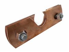 ERGO Jednoděrový držák pro 3 metrové protis.tyče - falc. plech - MĚDĚNÝ