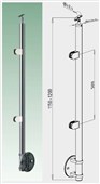 JAP Nerezový sloupek krajní ke kotvení z boku pro sklo, AISI 304